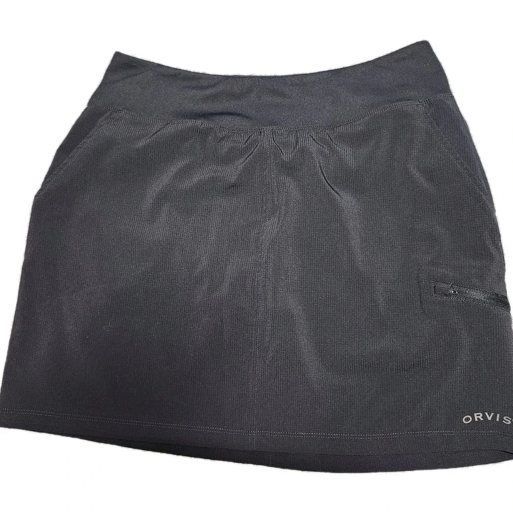 Orvis Black Performance Skort Womens S Golf Athletic Travel Stretch Skirt Shorts
